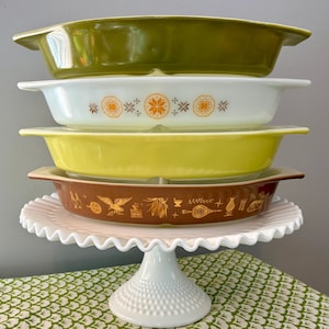 CHOICE of Vintage Pyrex Divided Dish Verde, Town & Country or Early American #063 1.5 Quart - No Lid