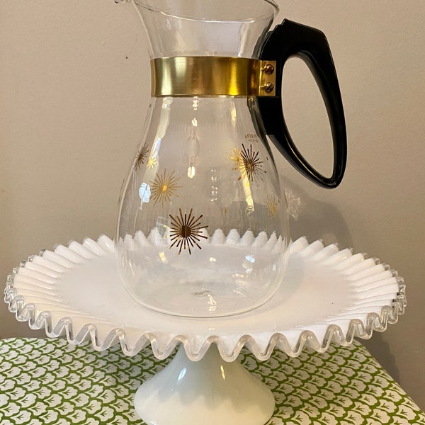 Vintage Pyrex 8 Cup Gold Starburst Coffee Carafe - No Lid