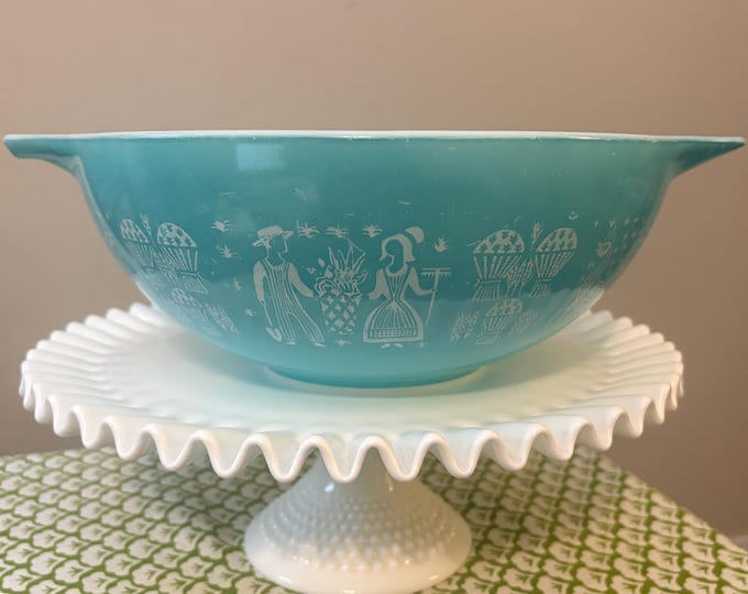 Pyrex Turquoise 404 Vintage Pyrex Turquoise Amish Butterprint Cinderella Bowl - 444/4 Quart ...