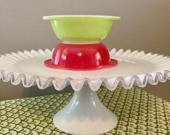 CHOICE - Pyrex Lime Green or Flamingo Pink 080 Round Mini Casserole Dish - circa 1950s - No Lids