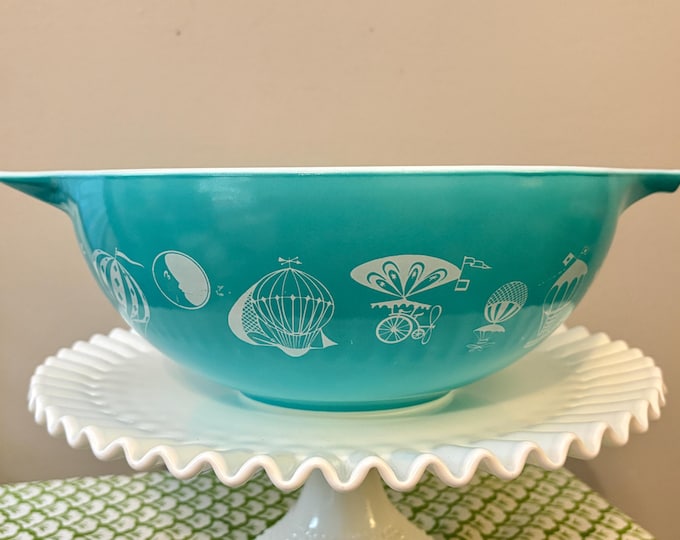 Pyrex Balloon Pattern Vintage Pyrex Hot Air Balloons Promotional Cinderella Bowl #444 - Etsy