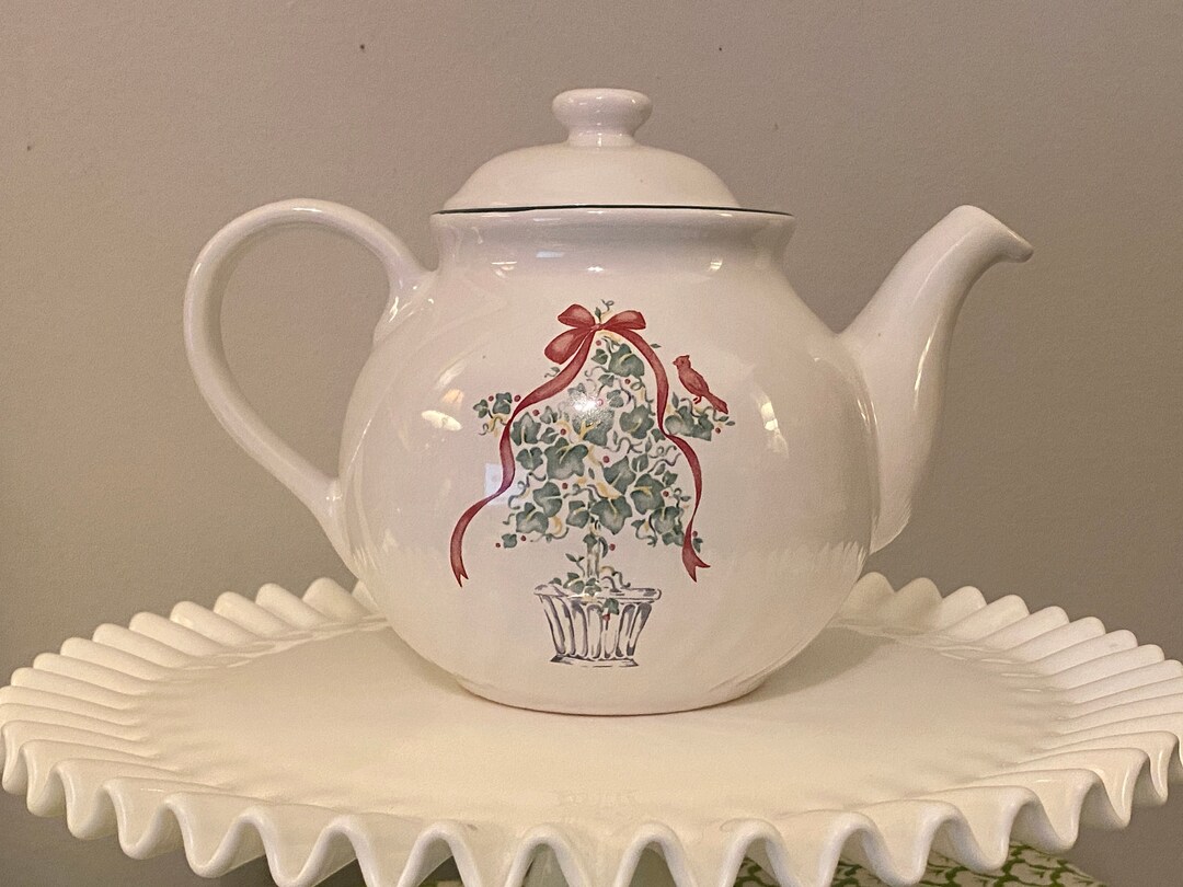 Corelle Coordinates Callaway Holiday Stoneware Teapot 1 Etsy