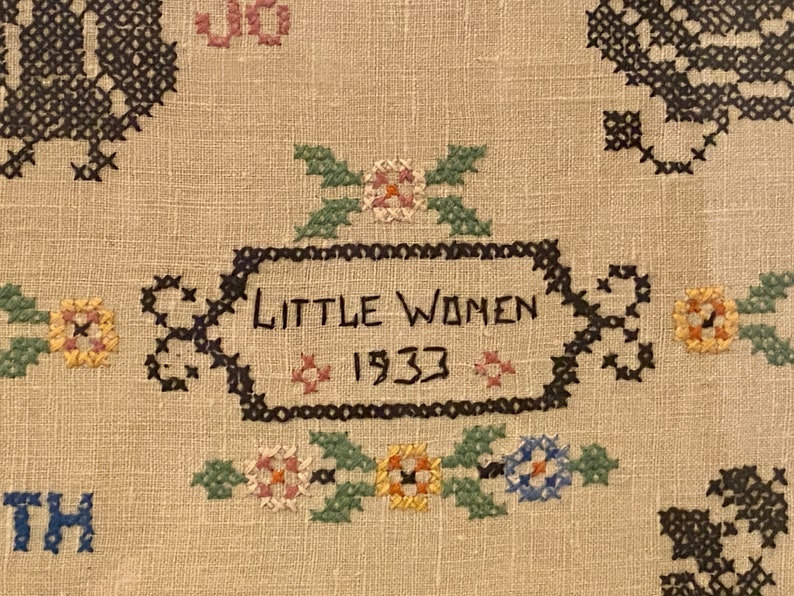 Little Women 1933 Vintage Cross Stitch Under Glass