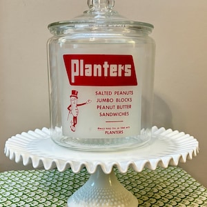 Vintage Planters Mr. Peanut Original Store Advertising Counter Jar with Lid
