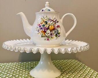 Arthur Wood & Son Swirl Floral Teapot #6410  Staffordshire England