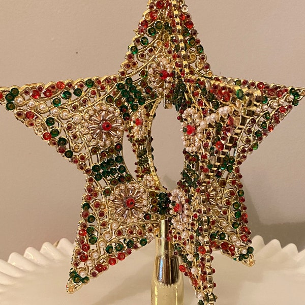 Vintage Star of the Magi Jeweled Christmas Tree Topper by Bradford Novelty Co.