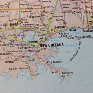 Digitaler Download New Orleans Delta Karte
