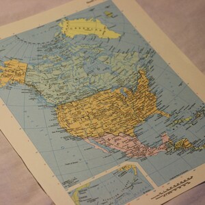 Vintage Map Print North America