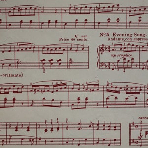 Digital Download - Evening Song Sheet Music in Red