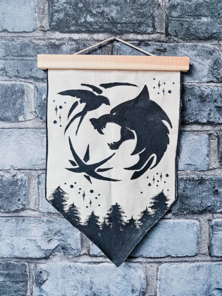 Déco Fanion The Witcher | Banderole A Suspendre Peinture sur Tissu