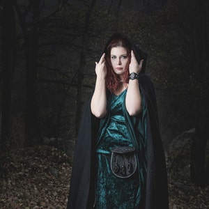 Wool Hooded Cloak - Long Hood - Cloaks and Capes - MAKE TO ORDER