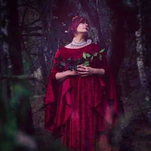 Crushed Velvet Medieval Dress with Hood - MAKE TO ORDER
