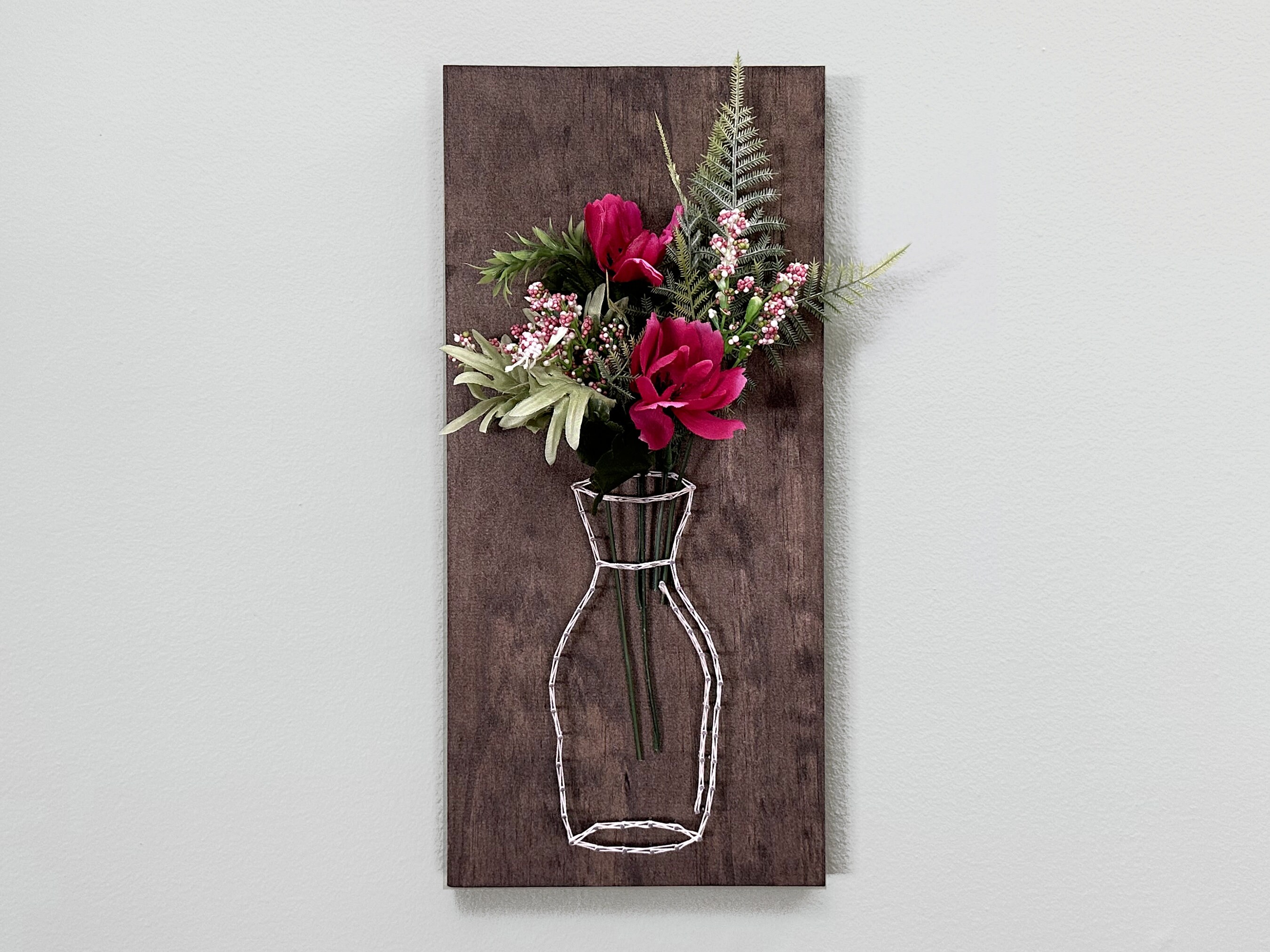 Flower Vase String Art Floral Decor Seasonal Decor Spring Flowers Etsy