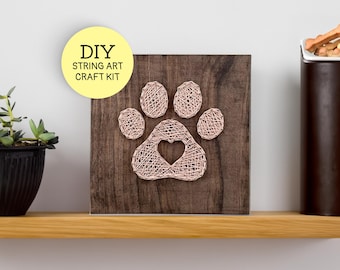 Heart Paw Print String Art DIY Craft Kit - Pet Lover