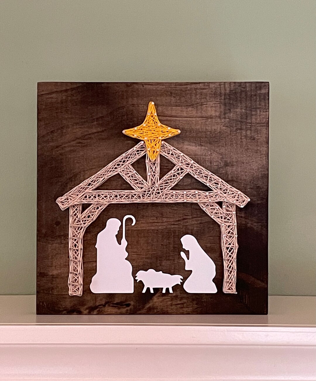 7 X 7 Nativity String Art Christmas Decor Christmas Sign Holiday Decor ...