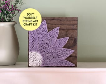 DIY Flower String Art Craft Kit- Floral Decor - String Art Beginner
