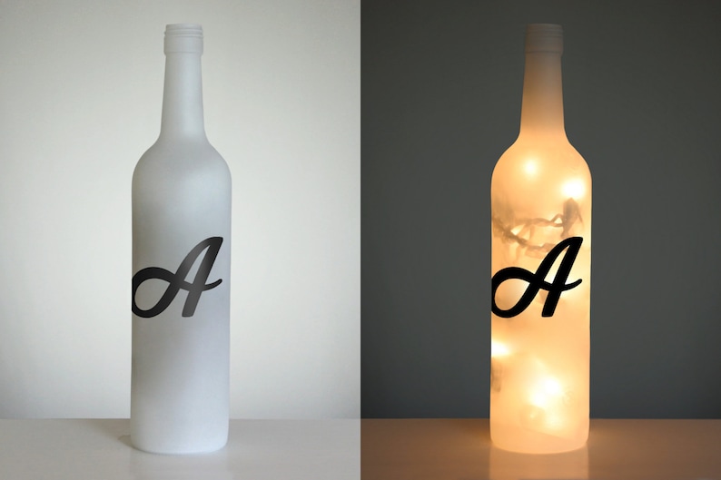 Wine Bottle Light Custom Monogram image 3