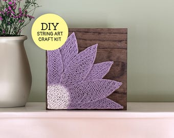DIY Flower String Art Craft Kit- Floral Decor - String Art Beginner