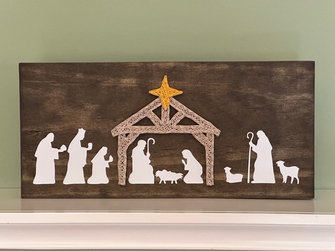 7 X 15 Nativity String Art Christmas Decor Christmas Sign Holiday Decor ...