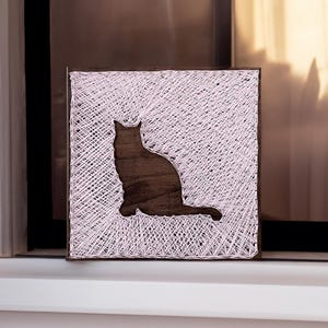 Cat Silhouette String Art - Pet string art gift