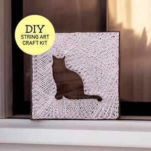 Cat Silhouette String Art Kit - DIY Pet Lover Gift