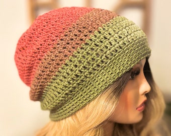 Bonnet ample pour femme, bonnet ample au crochet, bonnet pour homme, bonnet ample, cadeaux pour adolescents, bonnet d'automne, chapeau d'hiver