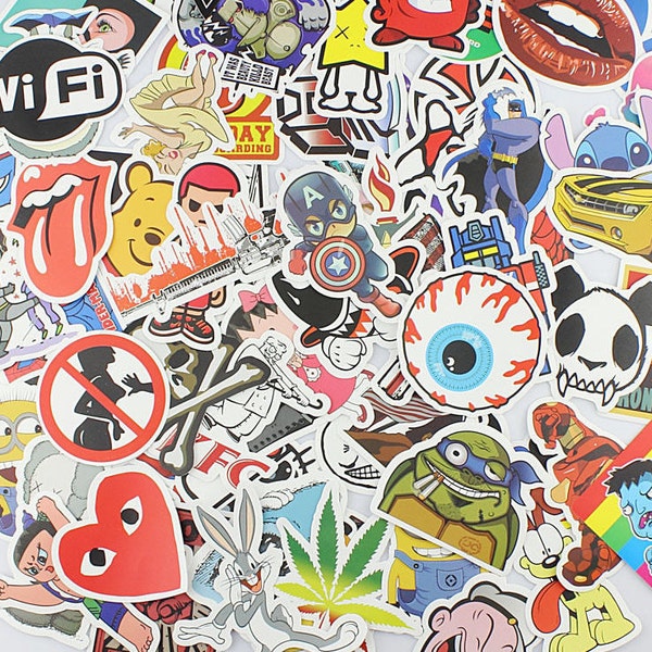 50 Vinyl Sticker Bomb Pack Laptop Stickers Car Stickers Bike Stickers