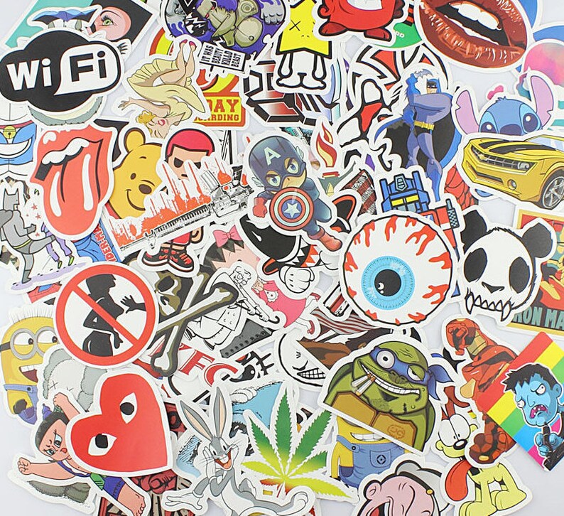 50 Vinyl Sticker Bomb Pack Laptop Stickers Car Stickers Bike Etsy