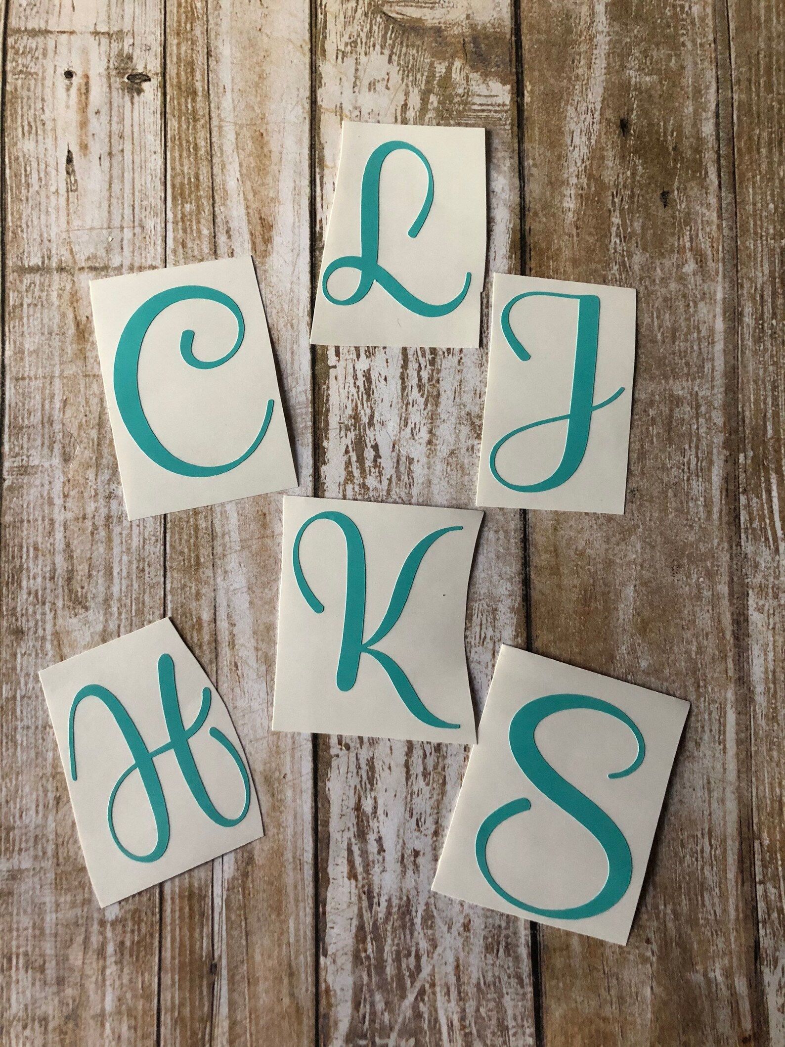 Single letter initial vinyl decal initial letters Etsy