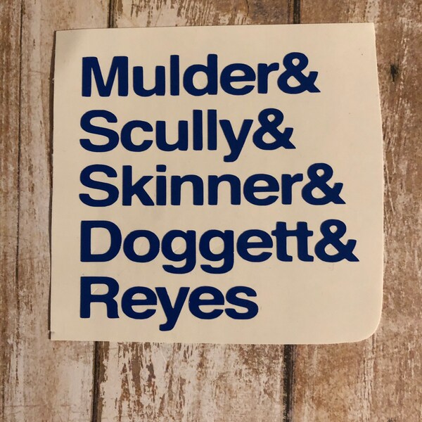 The X-Files agent names vinyl decal | Mulder | Scully | Skinner | Doggett | Reyes | xfiles | trust no one | the truth is out there | decal |