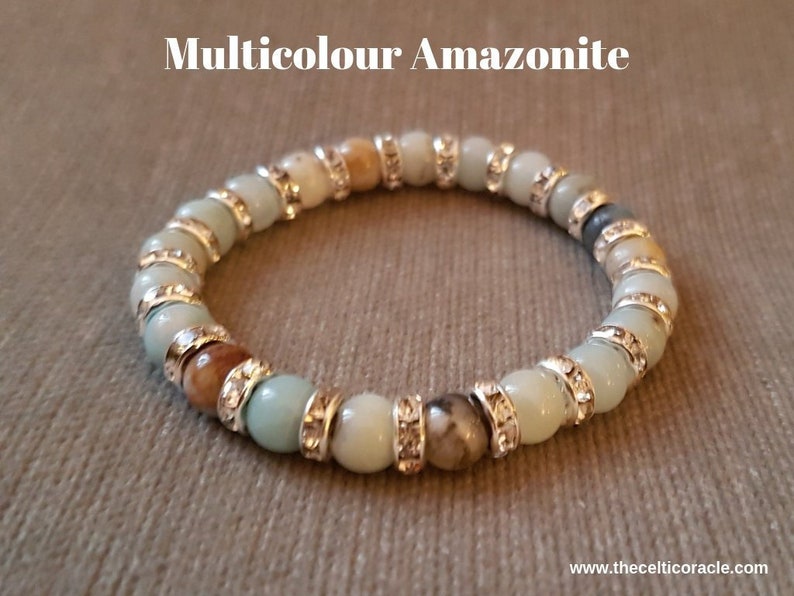 Multicolour Amazonite Crystal Bracelet Protection Reiki Etsy