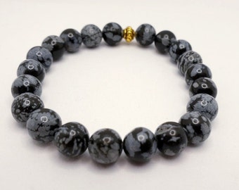 Black Lace Agate Crystal Bracelet with Reiki