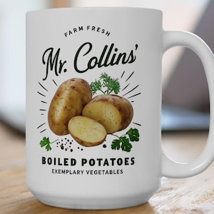 Pride and Prejudice Mr. Collins Boiled Potatoes, Jane Austen Gift, Book Lover Mug, Literary Ceramic Mug