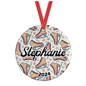 Figure Skating Personalized Porcelain Ornament, Ice Skating Ornament, Skater, Skate, Christmas Ornament