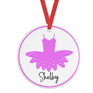 Ballet Tuta Purple Girl Personalized Porcelain Ornament, Ballet Ornament, Ballerina Ornament, Dancer, Dance, Christmas Ornament