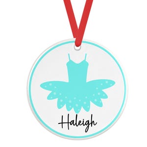 Ballet Tuta Blue Girl Personalized Porcelain Ornament, Ballet Ornament, Ballerina Ornament, Dancer, Dance, Christmas Ornament