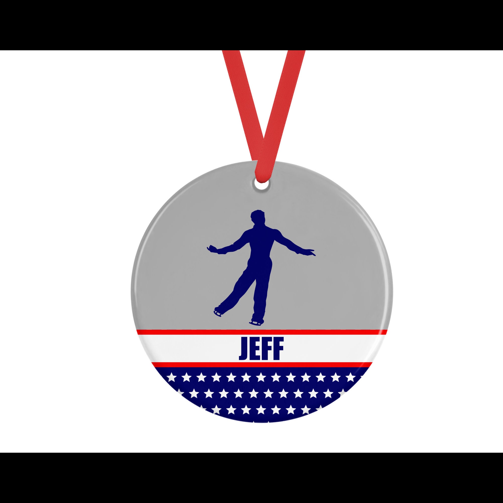 Ice Skating Boy Spread Eagle Personalized Porcelain Ornament Etsy