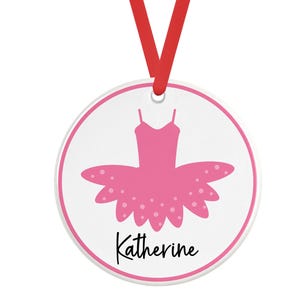 Ballet Tuta Pink Girl Personalized Porcelain Ornament, Ballet Ornament, Ballerina Ornament, Dancer, Dance, Christmas Ornament