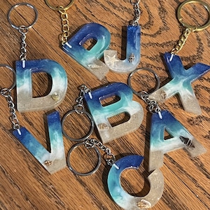 Beach Themed Letter Keychains