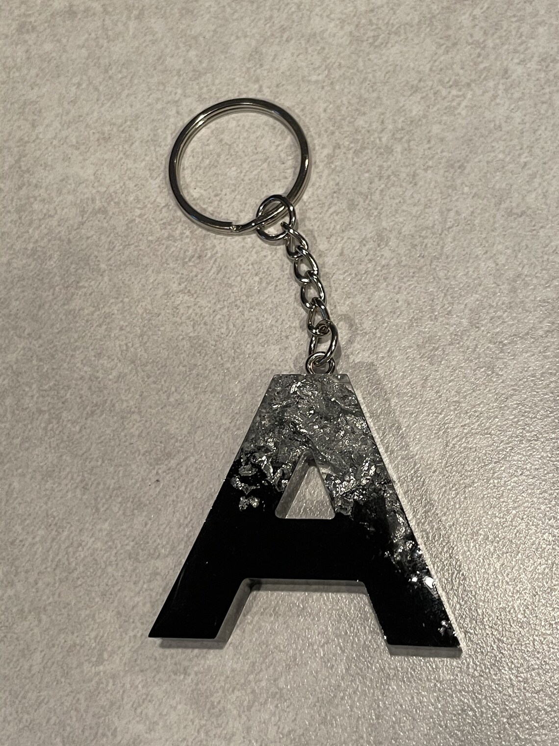 Metallic Flake Letter Keychains - Etsy