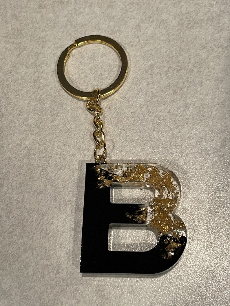 Metallic Flake Letter Keychains - Etsy