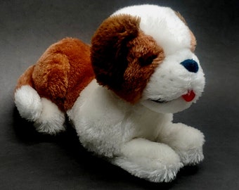 Dakin St Bernard Dog Puppy Plush 8in Vintage 1977 Stuffed Animal Toy NUTSHELLS