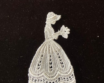 Little Maid in Lt Ivory Applique