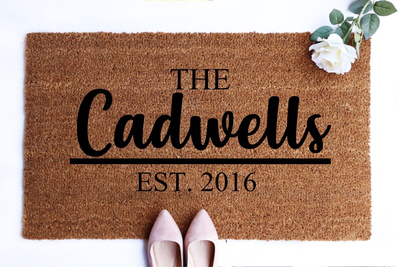 Personalized Custom Coir Doormat Welcome Mat Rug Personalized Gift Wedding Gift Housewarming Gift Bridal Shower Gift