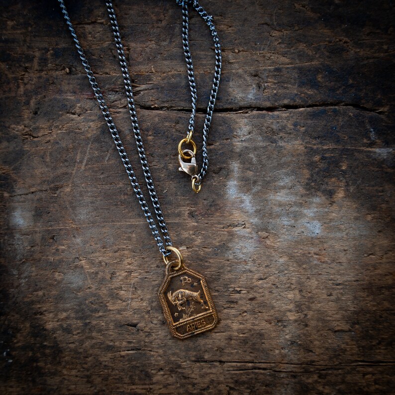 Aries Necklace Zodiac Necklace Horoscope Necklace Mens | Etsy