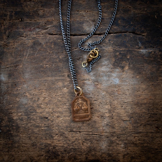 Libra Necklace Zodiac Necklace Horoscope Necklace Mens Zodiac Necklace Mens Pendant Men s Jewelry Men s Horoscope Necklace