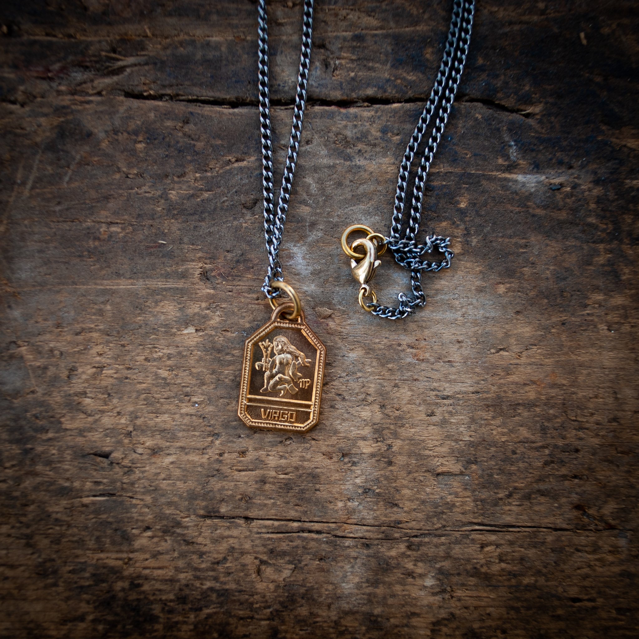 Virgo Necklace Zodiac Necklace Horoscope Necklace Mens Zodiac