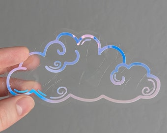 Cloud Suncatcher, Iridescent Window Film, Rainbow Maker, Cloud Window Cling, Holographic Suncatcher, Rainbow Maker