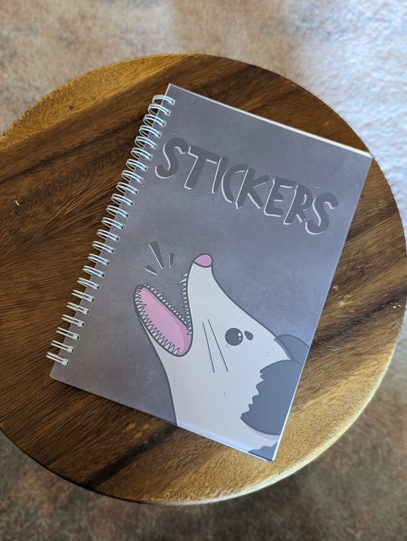 Opossum Sticker Book, Sticker Collection Book, Reusable Sticker Book, Possum , Sticker Notebook, Sticker Binder, Sticker Storage