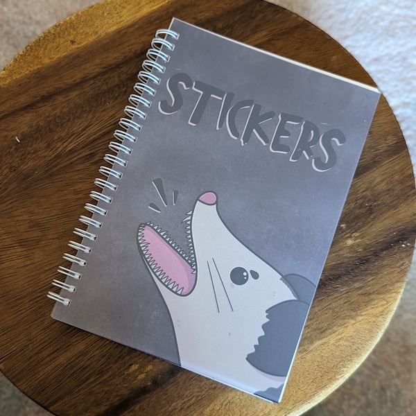 Opossum Sticker Book, Sticker Collection Book, Reusable Sticker Book, Possum , Sticker Notebook, Sticker Binder, Sticker Storage